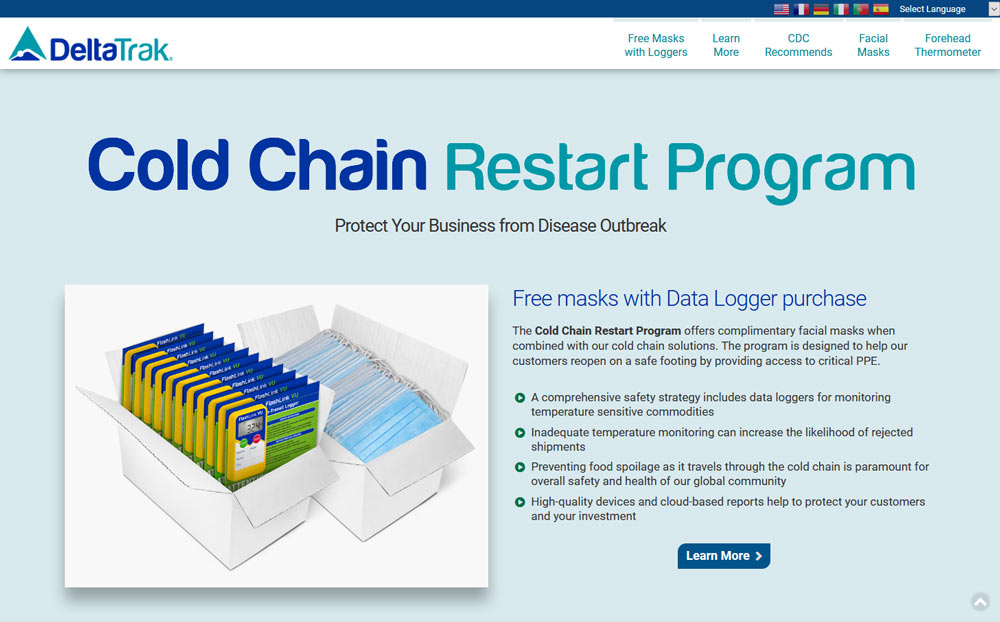 DeltaTrak’s Cold Chain Restart Program Helps Companies Access Critical PPE Solutions